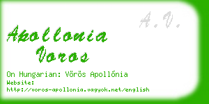 apollonia voros business card